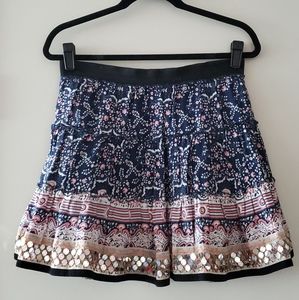 Free People Blue & Pink Sequin Skirt